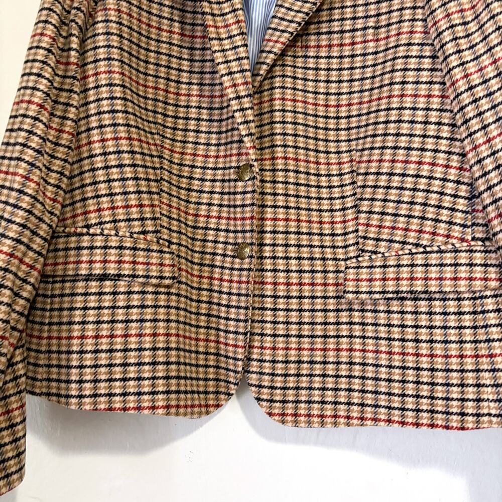 J.CREW NWOT Herringbone Wool Blend Schoolboy Blazer in Light Khaki Size 22 - Picture 6 of 16